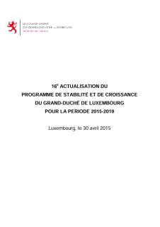 16e actualisation du programme de stabilité et de croissance du Grande-Duché de Luxembourg