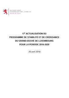 17e actualisation du programme de stabilité et de croissance du Grand-Duché de Luxembourg 2016-2020