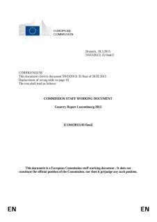 Commission Staff Working Document - Country Report Luxembourg 2015