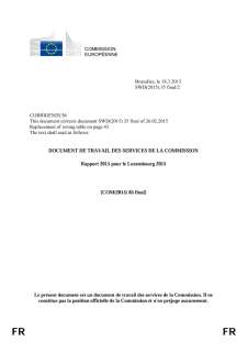 Document de travail des services de la Commission européenne - Rapport 2015 pour le Luxembourg